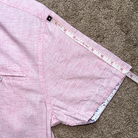 Cactus Man short sleeve mens button down in pink size medium - Picture 4 of 8